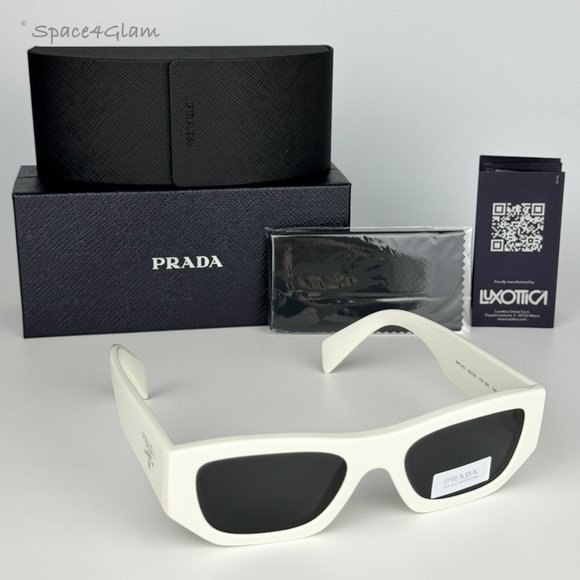 NEW Prada PRA01S 17K08Z White Grey Unisex Sunglasses PR A01S